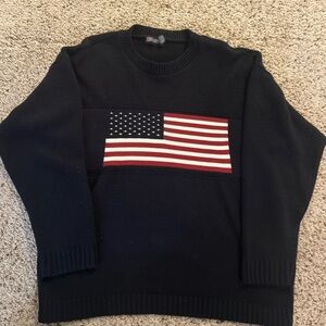 Navy American flag sweater